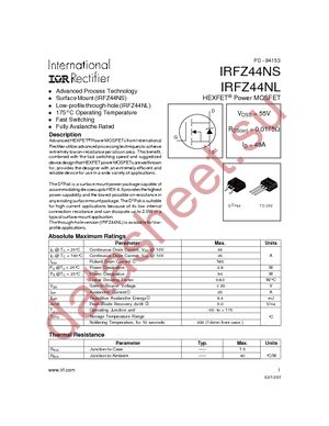 IRFZ44NS datasheet  